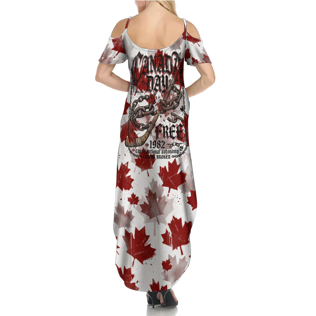 Canada Day Summer Maxi Dress Constitutional Autonomy 1982 Vintage - Broken Chains Freedom
