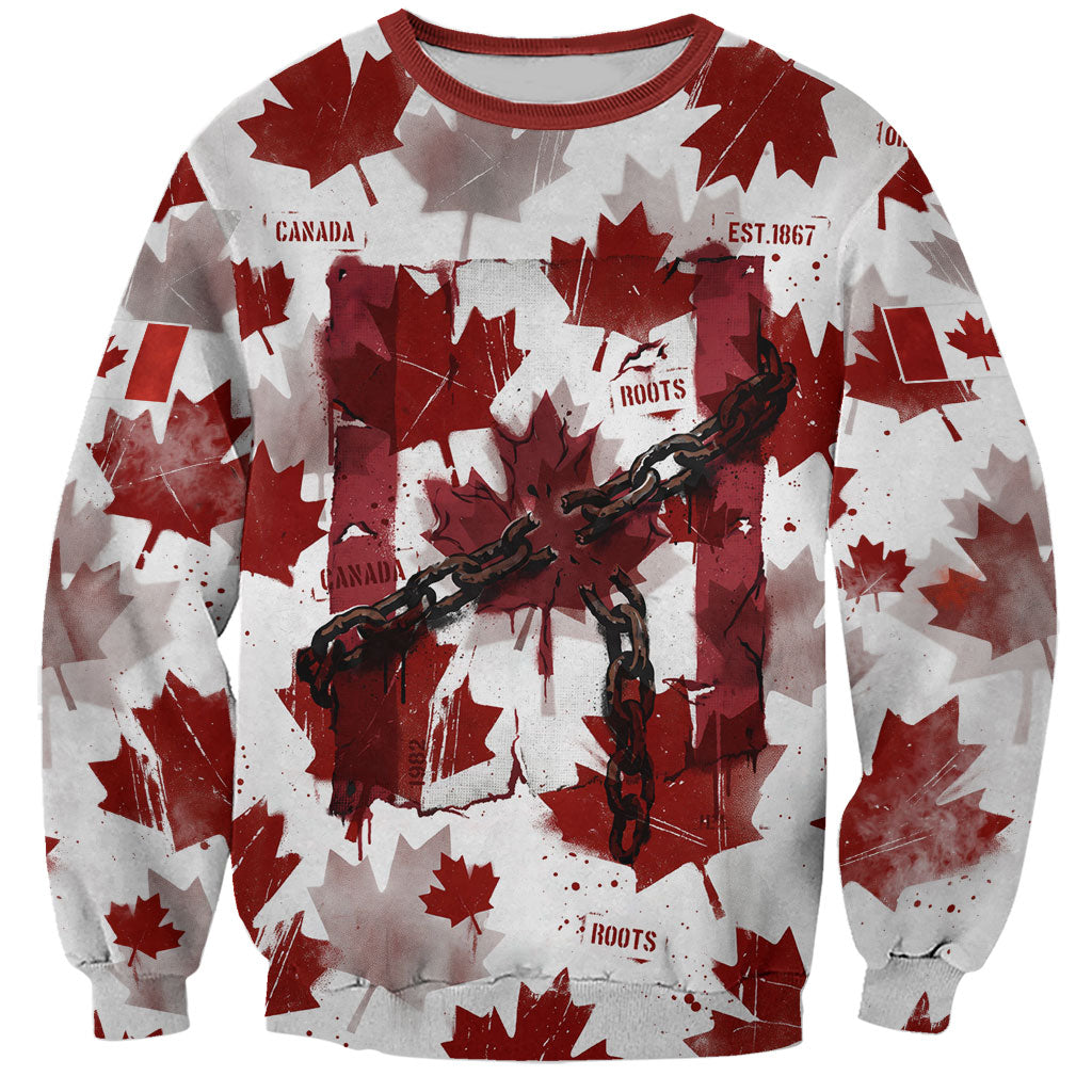 Canada Day Sweatshirt Constitutional Autonomy 1982 Vintage - Broken Chains Freedom