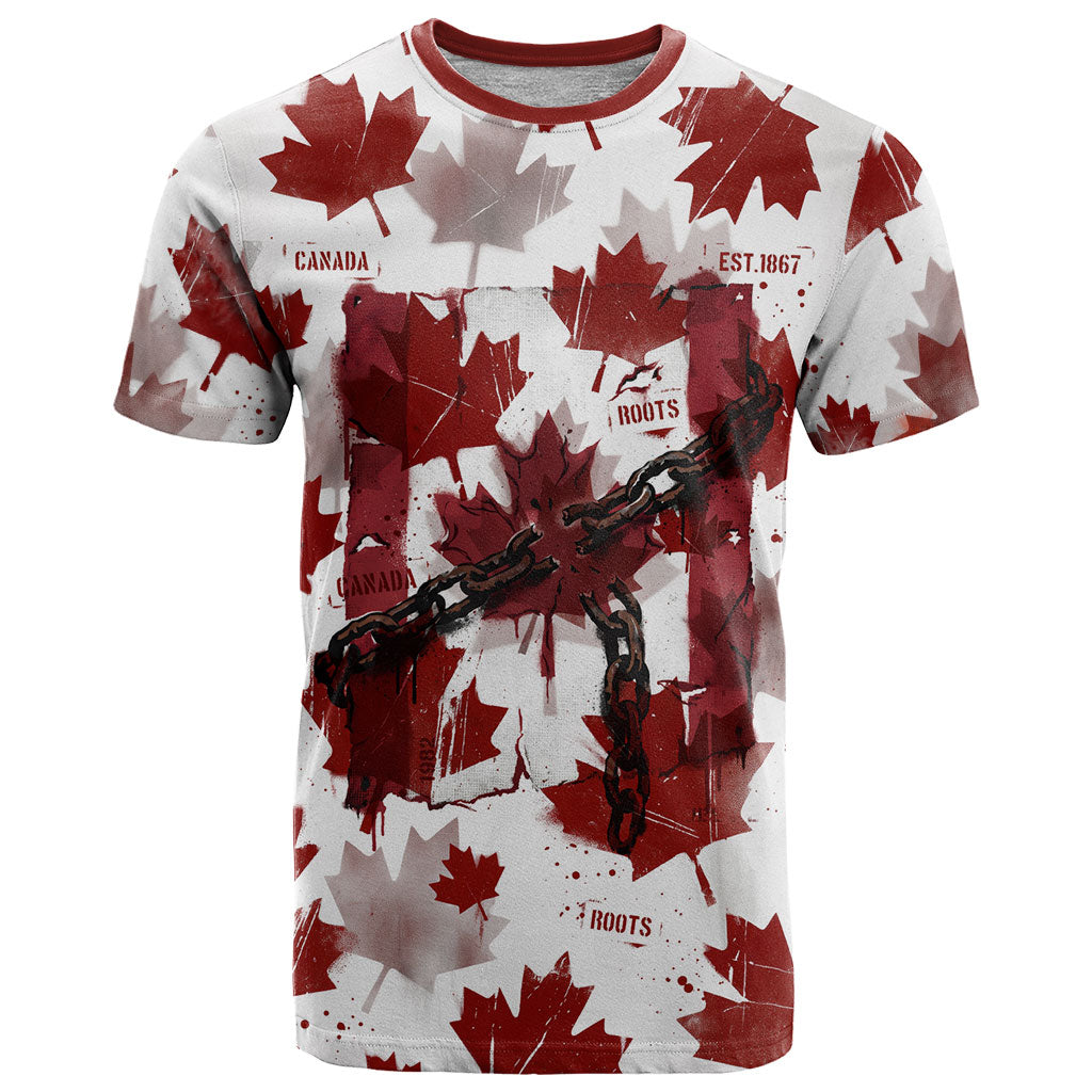 Canada Day T Shirt Constitutional Autonomy 1982 Vintage - Broken Chains Freedom