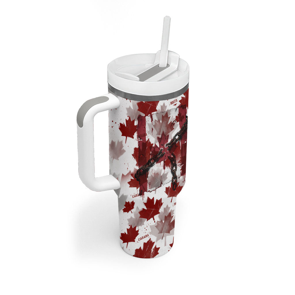 Canada Day Tumbler With Handle Constitutional Autonomy 1982 Vintage - Broken Chains Freedom