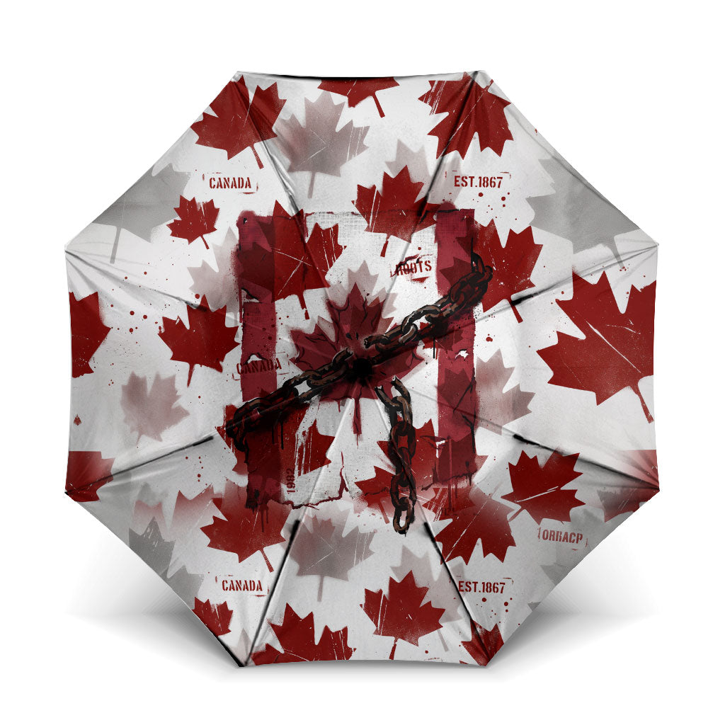 Canada Day Umbrella Constitutional Autonomy 1982 Vintage - Broken Chains Freedom