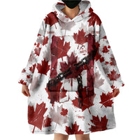 Canada Day Wearable Blanket Hoodie Constitutional Autonomy 1982 Vintage - Broken Chains Freedom