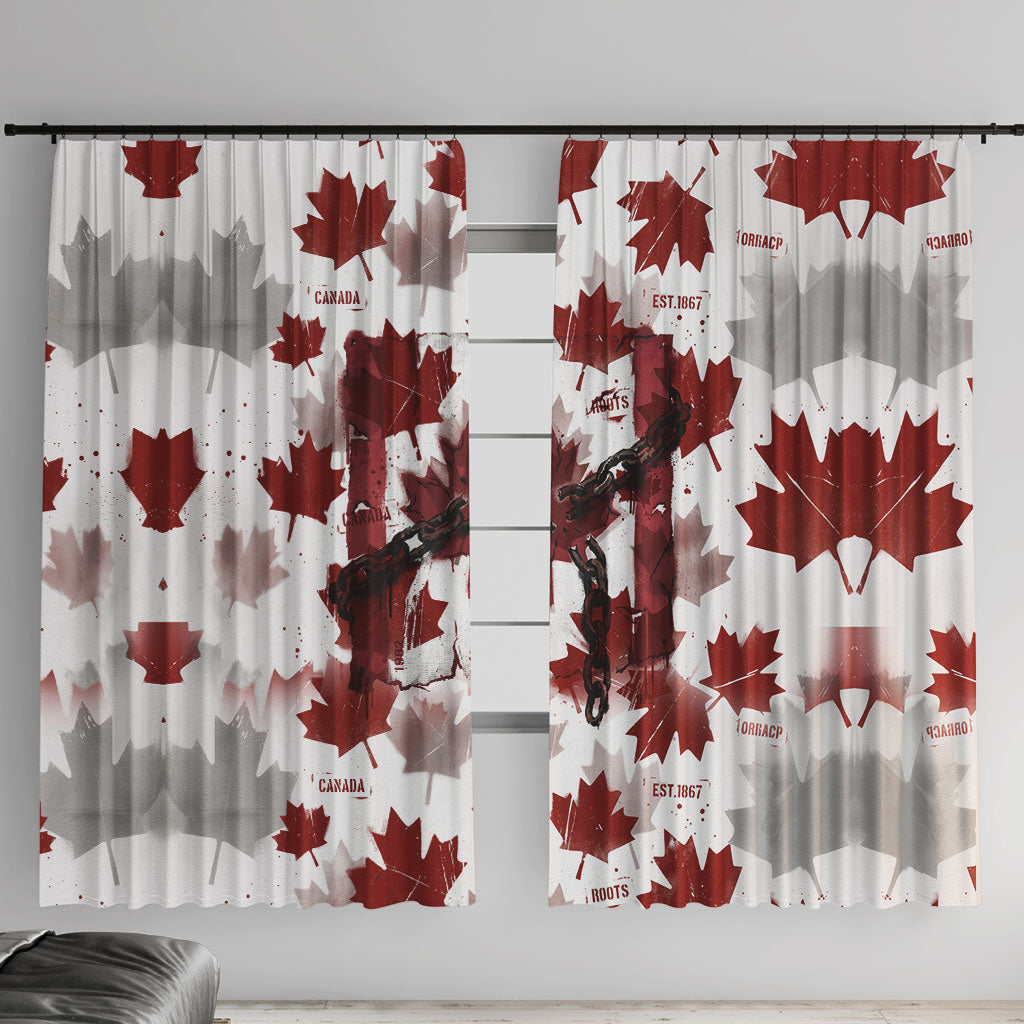 Canada Day Window Curtain Constitutional Autonomy 1982 Vintage - Broken Chains Freedom