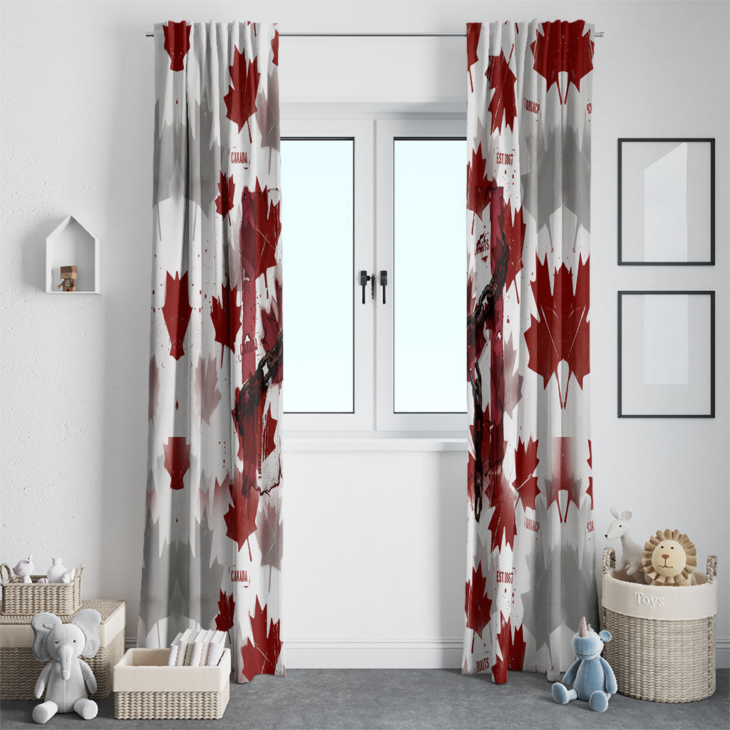 Canada Day Window Curtain Constitutional Autonomy 1982 Vintage - Broken Chains Freedom