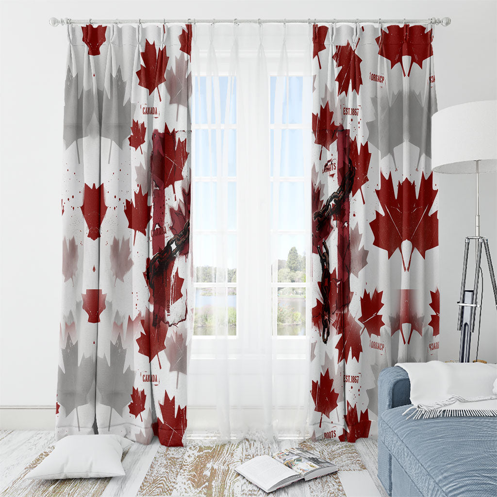 Canada Day Window Curtain Constitutional Autonomy 1982 Vintage - Broken Chains Freedom