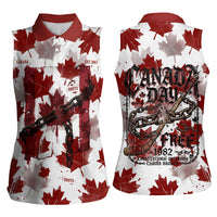 Canada Day Women Sleeveless Polo Shirt Constitutional Autonomy 1982 Vintage - Broken Chains Freedom