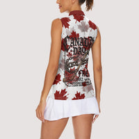 Canada Day Women Sleeveless Polo Shirt Constitutional Autonomy 1982 Vintage - Broken Chains Freedom