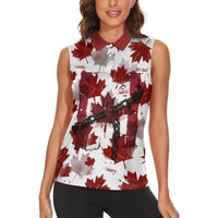 Canada Day Women Sleeveless Polo Shirt Constitutional Autonomy 1982 Vintage - Broken Chains Freedom