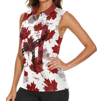 Canada Day Women Sleeveless Polo Shirt Constitutional Autonomy 1982 Vintage - Broken Chains Freedom