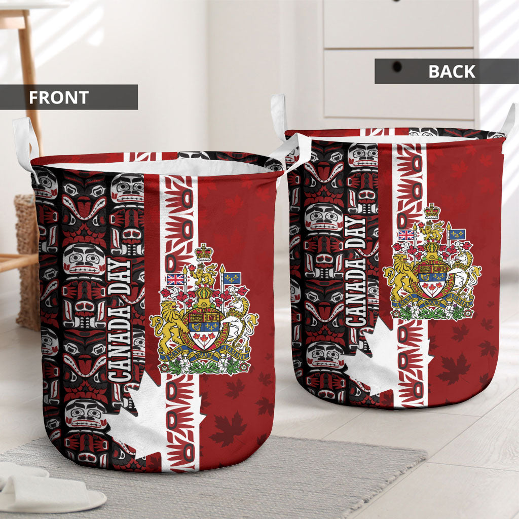 Canada Day Indigenous First Nations Laundry Basket Tribal Haida Totem Art One Nation
