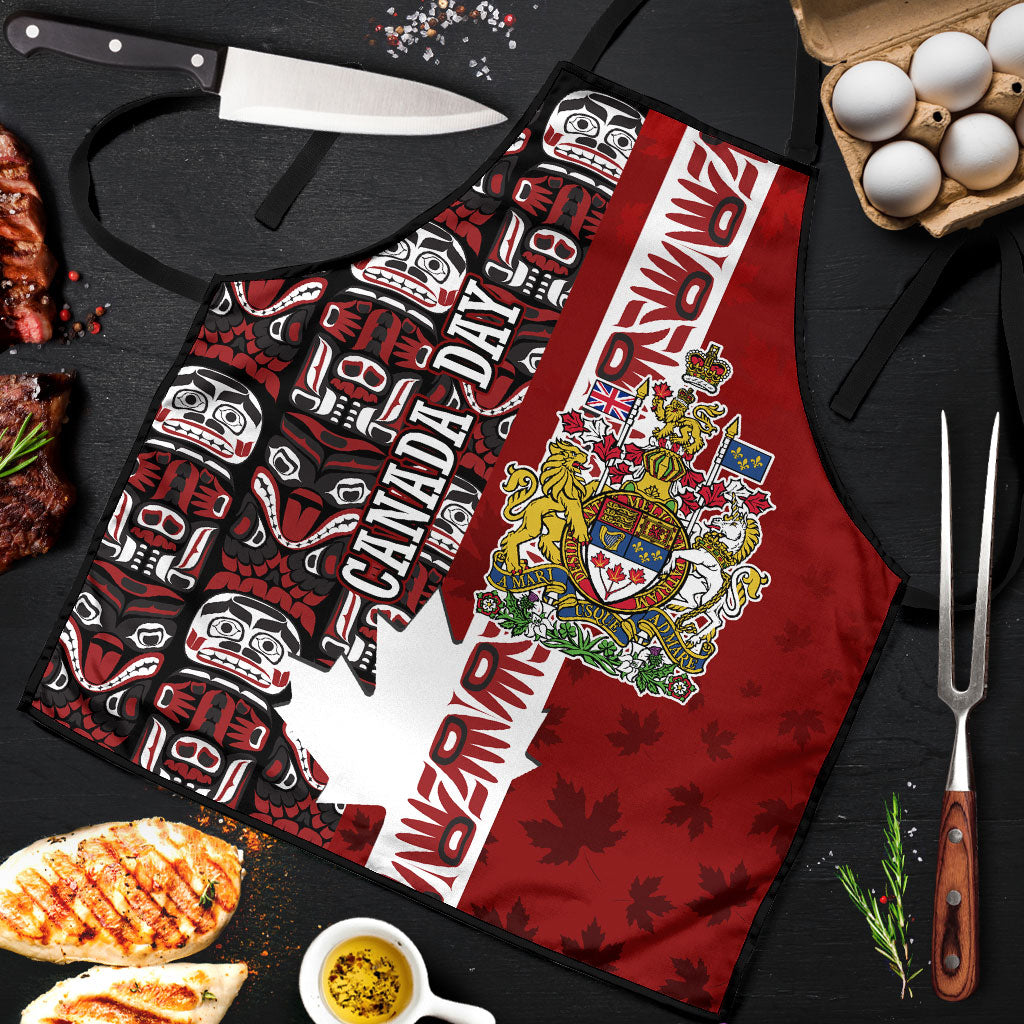 Canada Day Indigenous First Nations Apron Tribal Haida Totem Art One Nation