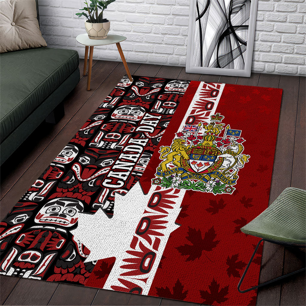 Canada Day Indigenous First Nations Area Rug Tribal Haida Totem Art One Nation
