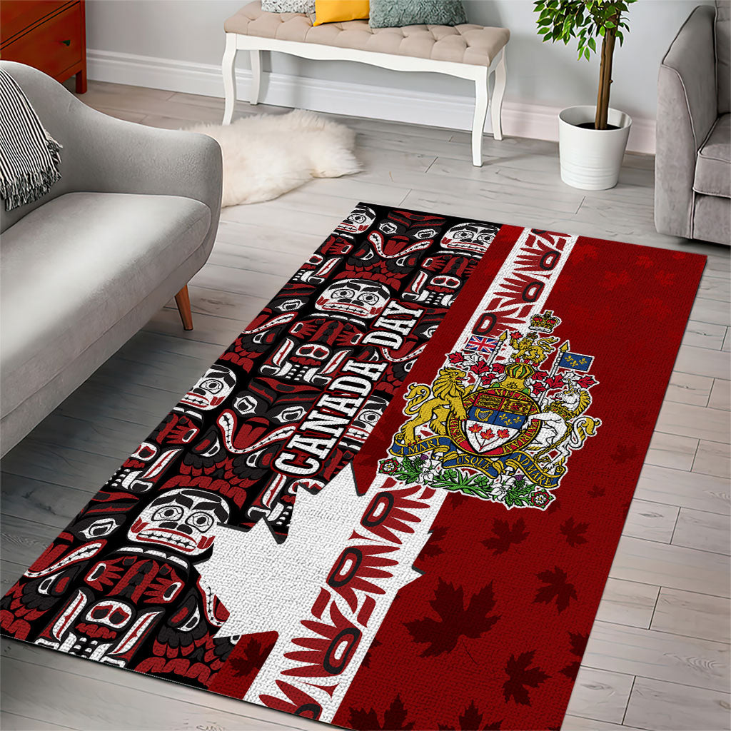 Canada Day Indigenous First Nations Area Rug Tribal Haida Totem Art One Nation
