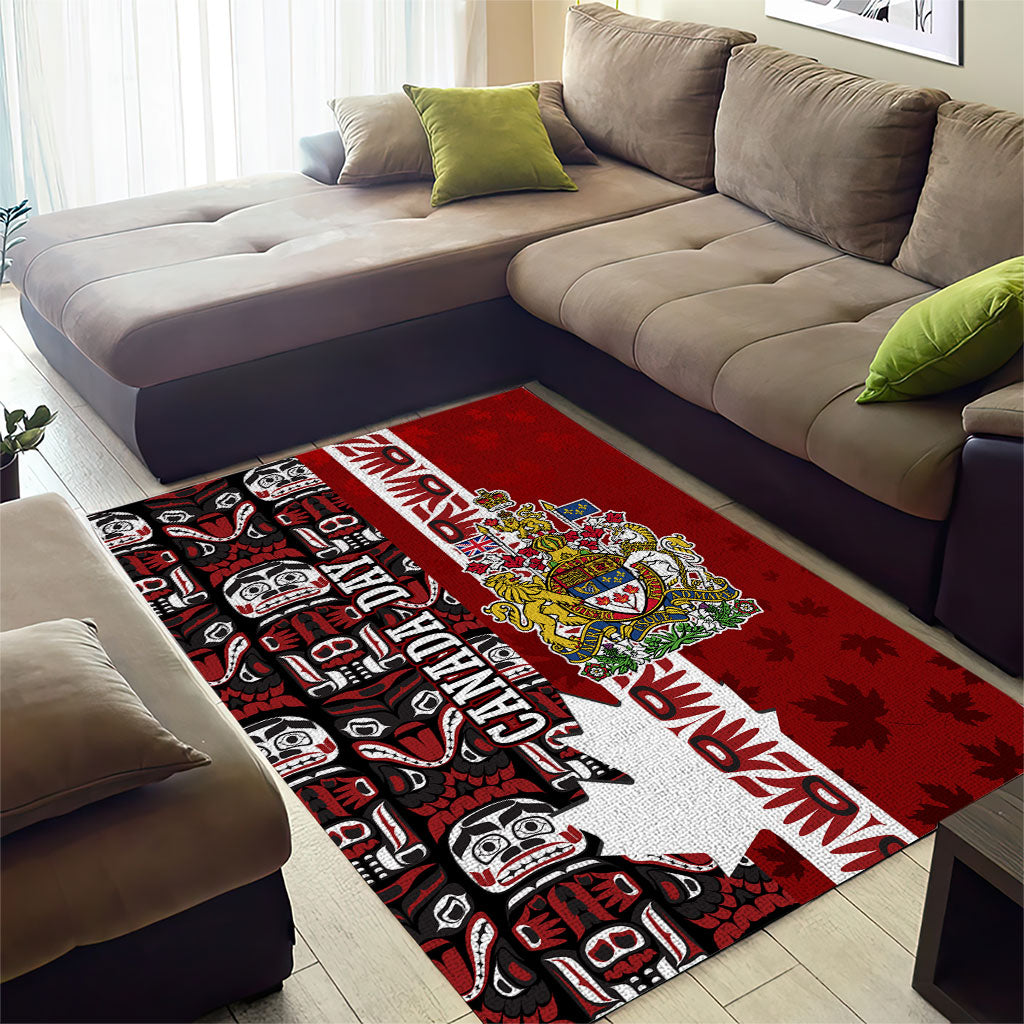 Canada Day Indigenous First Nations Area Rug Tribal Haida Totem Art One Nation