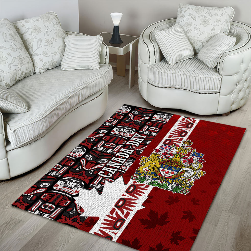 Canada Day Indigenous First Nations Area Rug Tribal Haida Totem Art One Nation
