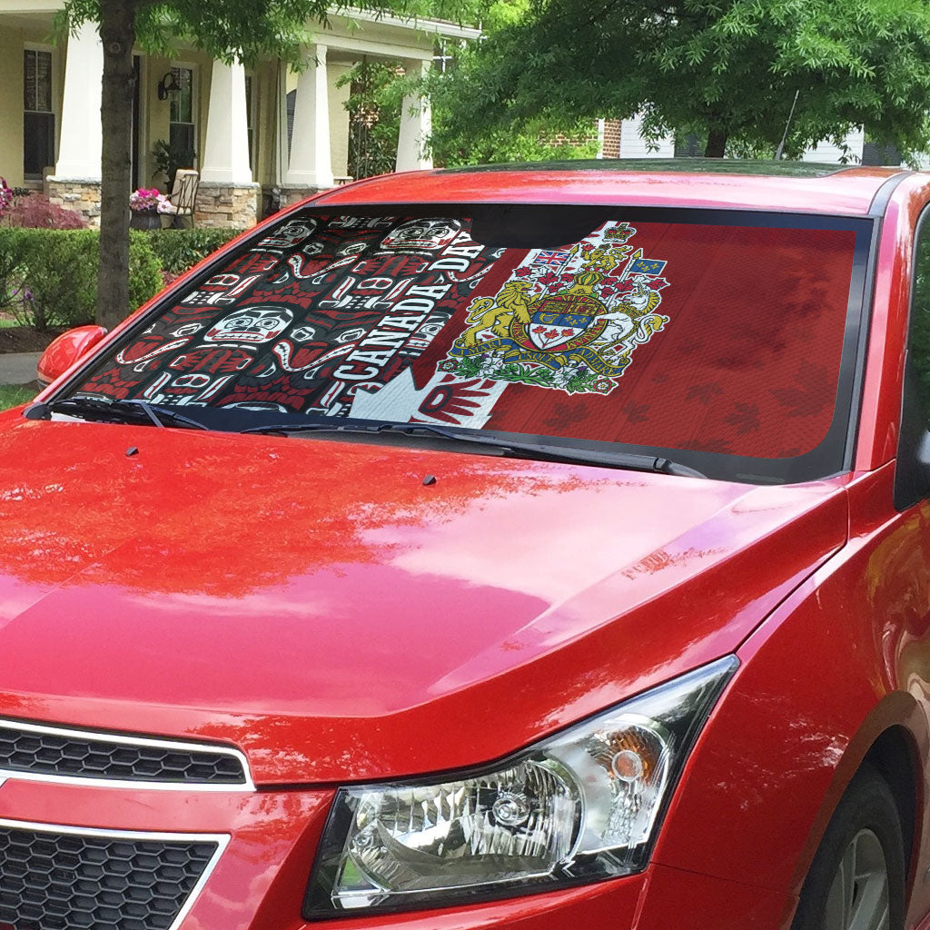Canada Day Indigenous First Nations Auto Sun Shade Tribal Haida Totem Art One Nation