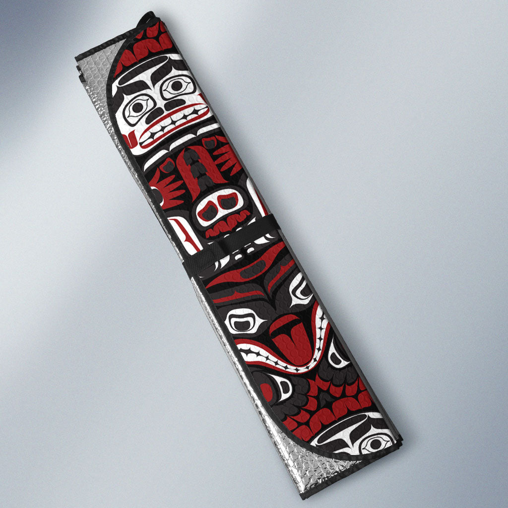 Canada Day Indigenous First Nations Auto Sun Shade Tribal Haida Totem Art One Nation