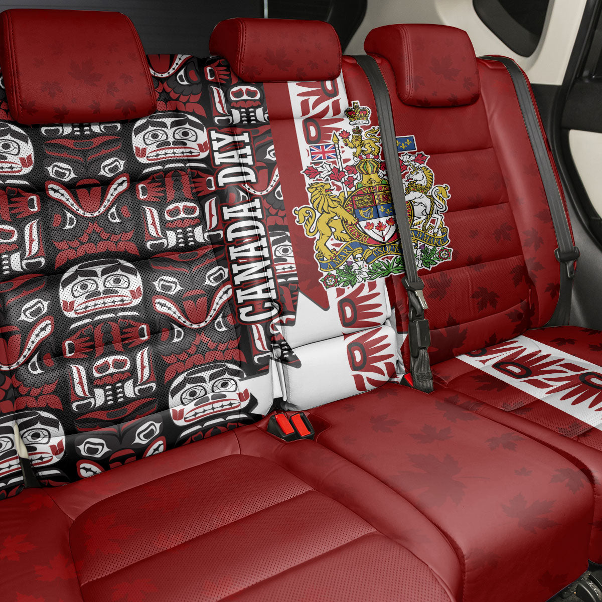 Canada Day Indigenous First Nations Back Car Seat Cover Tribal Haida Totem Art One Nation