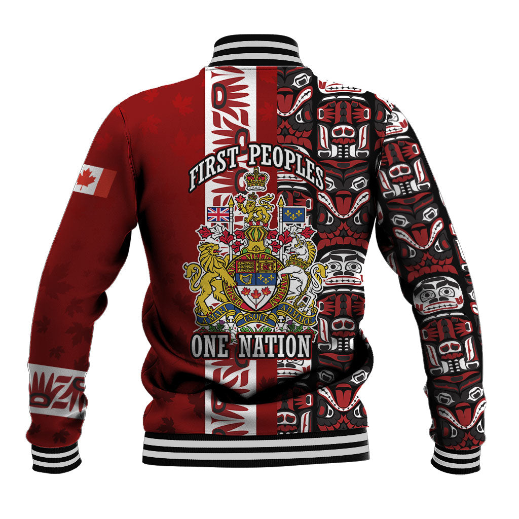 Canada Day Indigenous First Nations Baseball Jacket Tribal Haida Totem Art One Nation