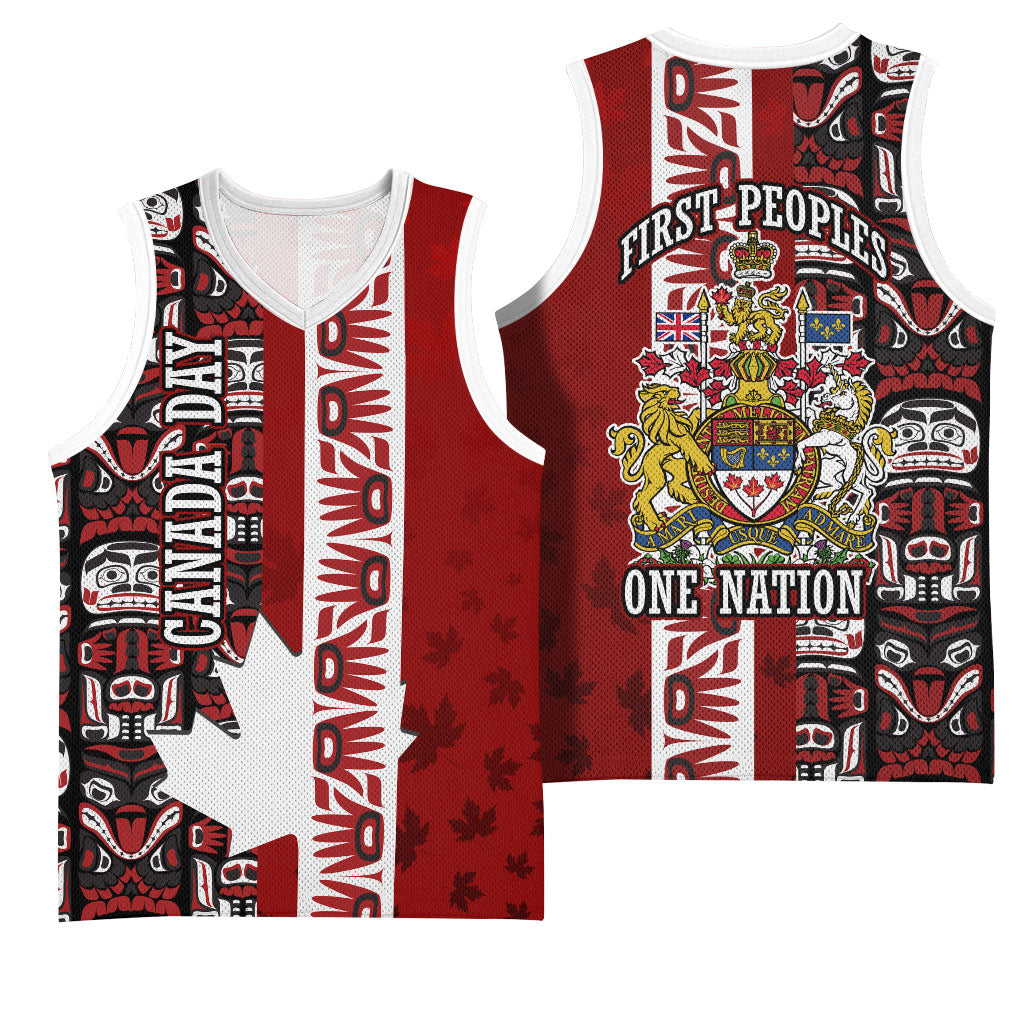 Canada Day Indigenous First Nations Basketball Jersey Tribal Haida Totem Art One Nation