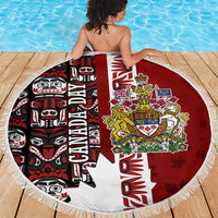 Canada Day Indigenous First Nations Beach Blanket Tribal Haida Totem Art One Nation