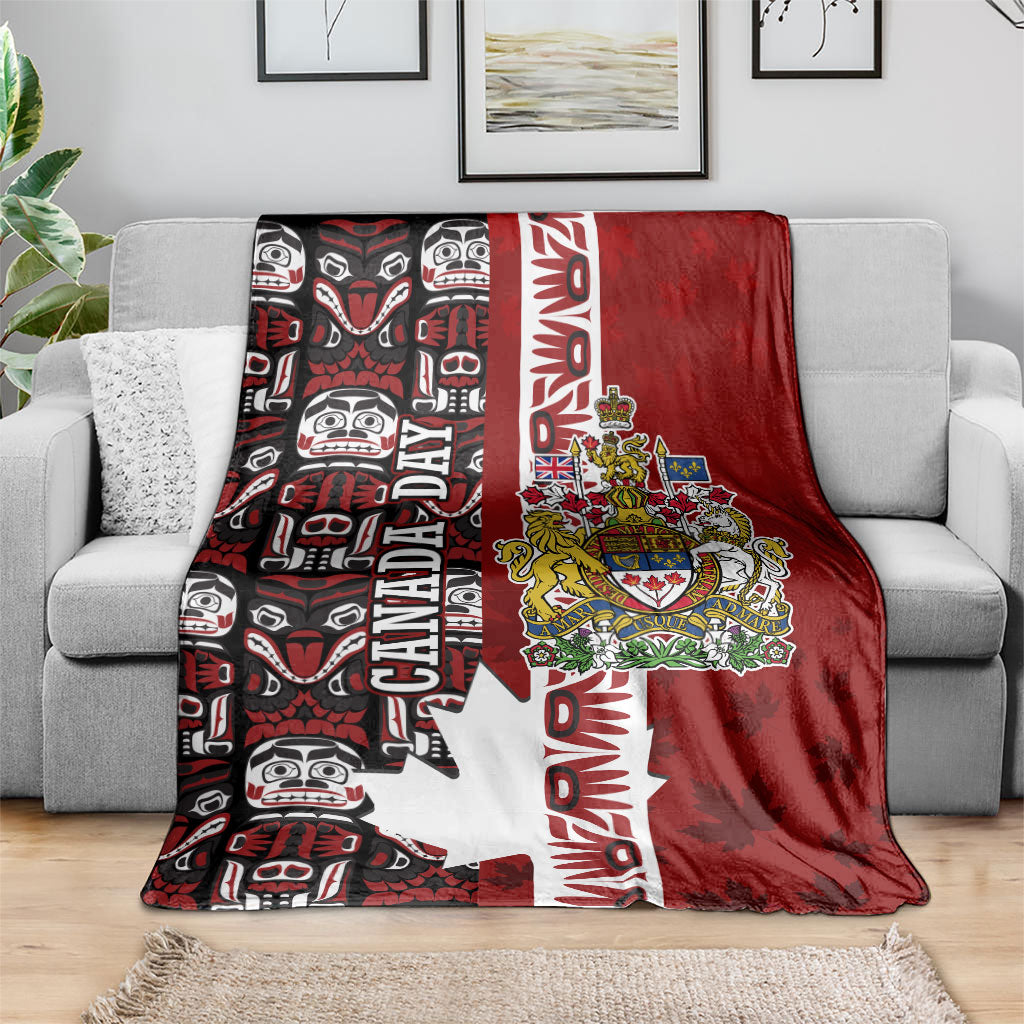 Canada Day Indigenous First Nations Blanket Tribal Haida Totem Art One Nation