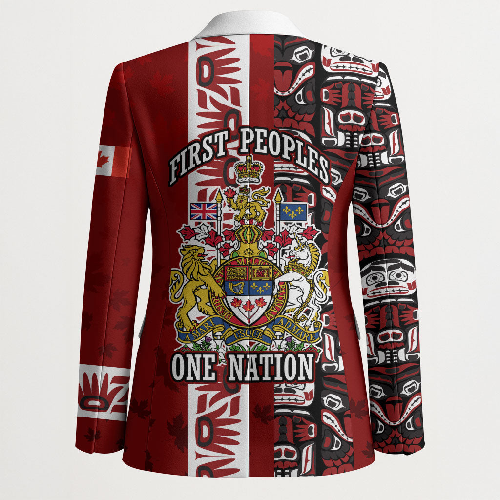 Canada Day Indigenous First Nations Blazer Tribal Haida Totem Art One Nation