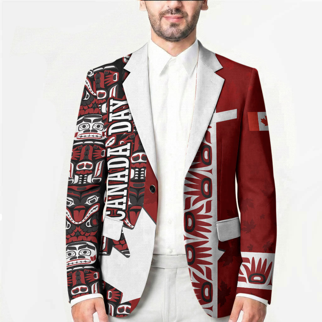 Canada Day Indigenous First Nations Blazer Tribal Haida Totem Art One Nation