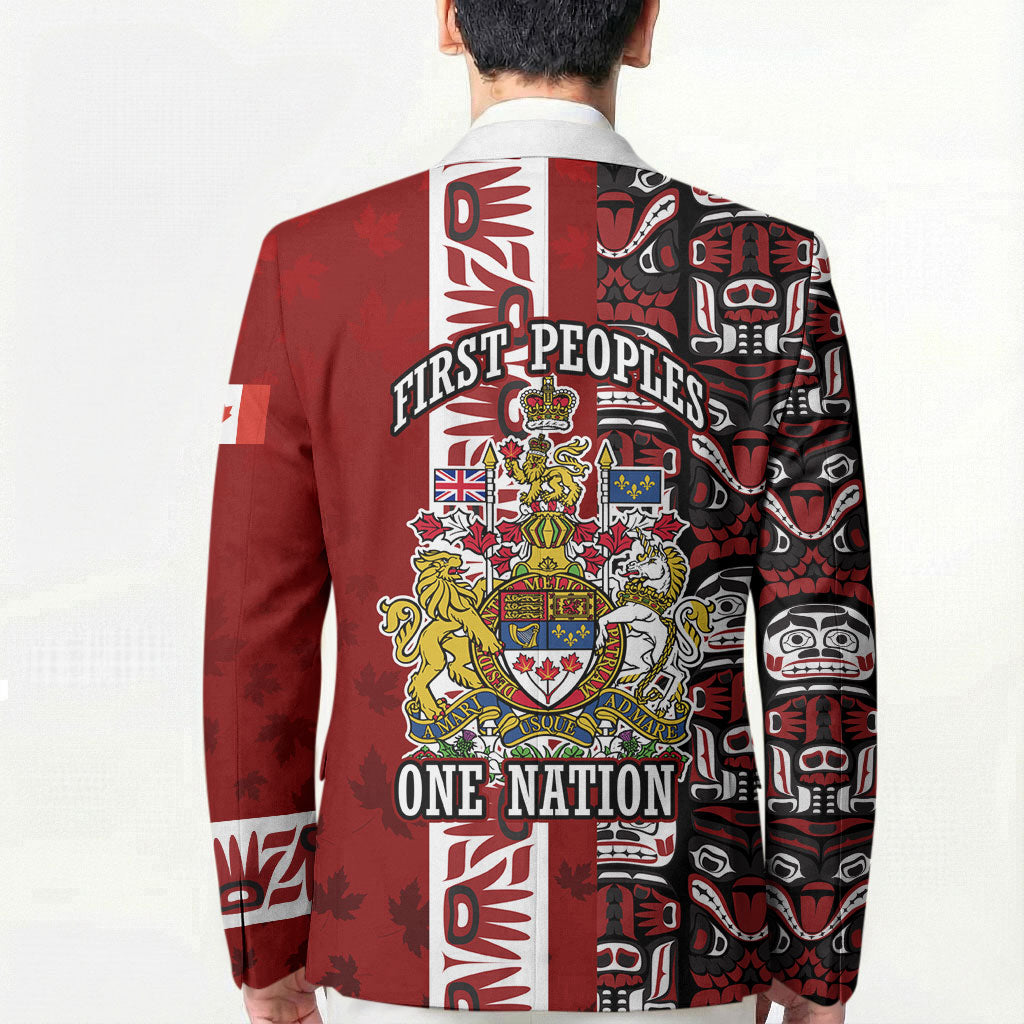 Canada Day Indigenous First Nations Blazer Tribal Haida Totem Art One Nation