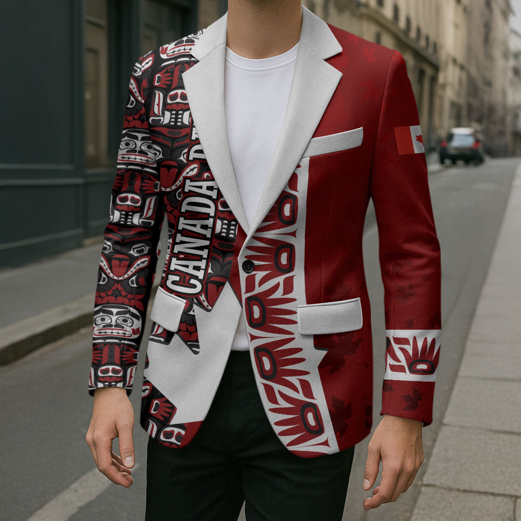 Canada Day Indigenous First Nations Blazer Tribal Haida Totem Art One Nation