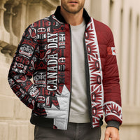 Canada Day Indigenous First Nations Bomber Puffer Jacket Tribal Haida Totem Art One Nation