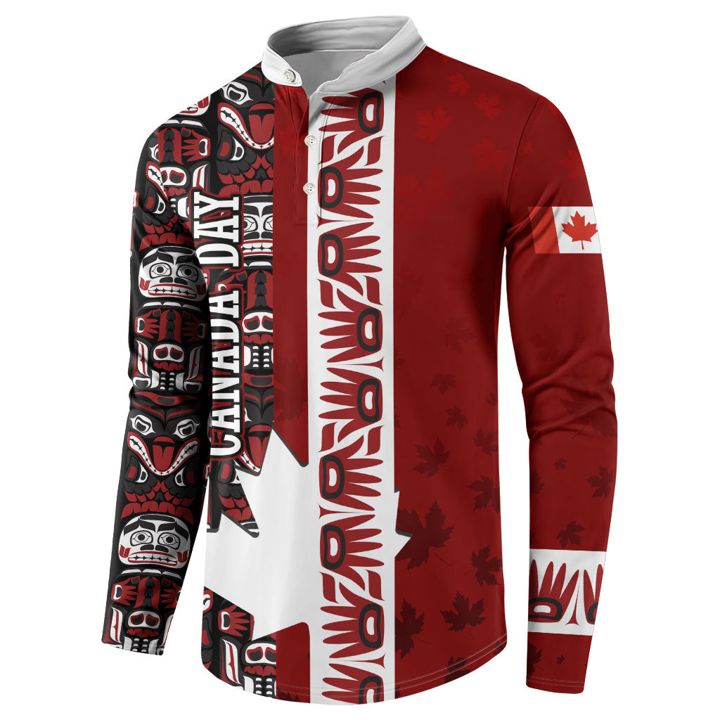 Canada Day Indigenous First Nations Button Sweatshirt Tribal Haida Totem Art One Nation