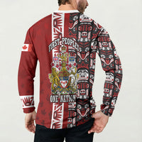 Canada Day Indigenous First Nations Button Sweatshirt Tribal Haida Totem Art One Nation