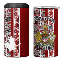 Canada Day Indigenous First Nations 4 in 1 Can Cooler Tumbler Tribal Haida Totem Art One Nation