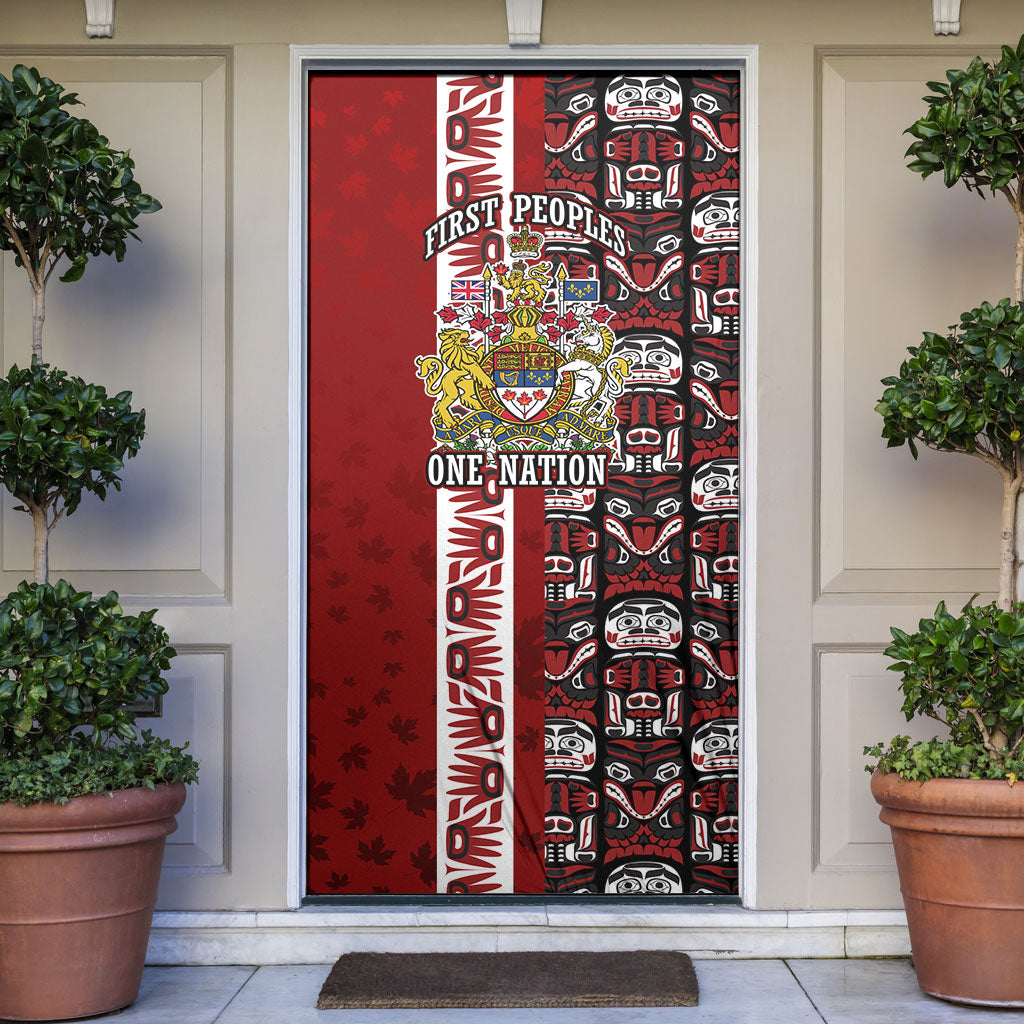 Canada Day Indigenous First Nations Door Cover Tribal Haida Totem Art One Nation