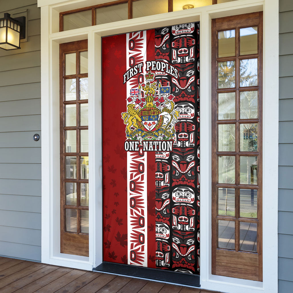 Canada Day Indigenous First Nations Door Cover Tribal Haida Totem Art One Nation