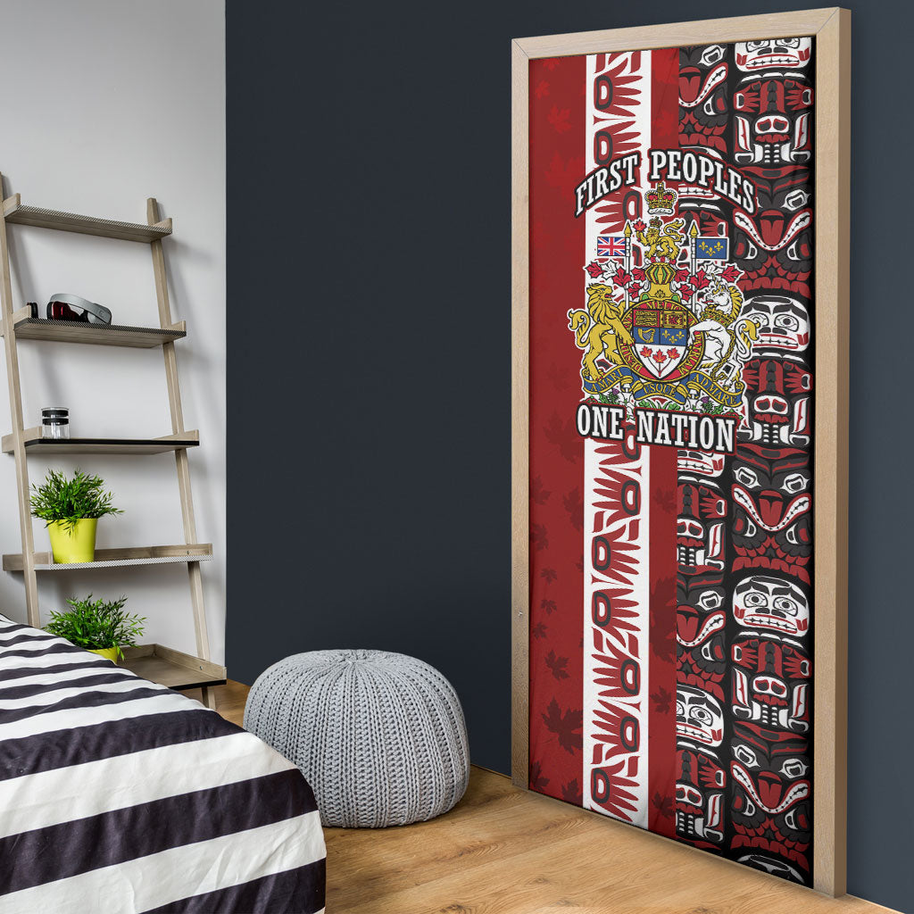 Canada Day Indigenous First Nations Door Cover Tribal Haida Totem Art One Nation