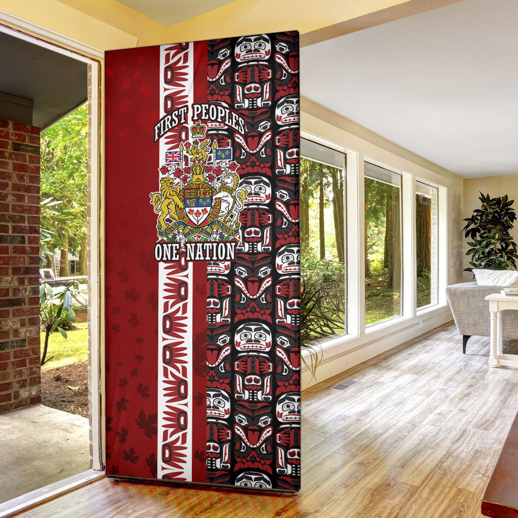 Canada Day Indigenous First Nations Door Cover Tribal Haida Totem Art One Nation
