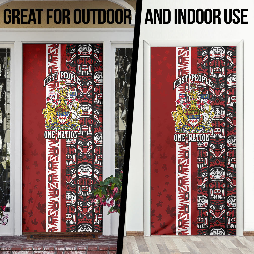 Canada Day Indigenous First Nations Door Cover Tribal Haida Totem Art One Nation