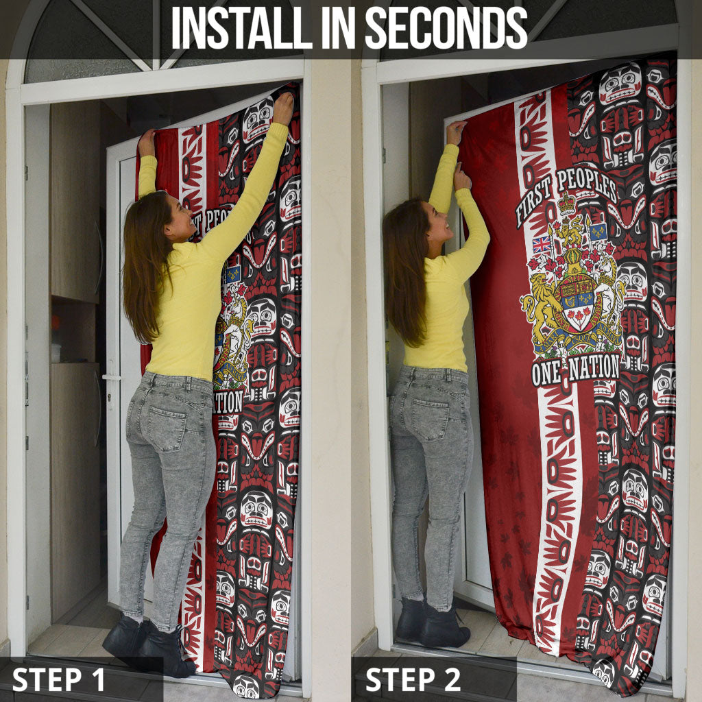 Canada Day Indigenous First Nations Door Cover Tribal Haida Totem Art One Nation