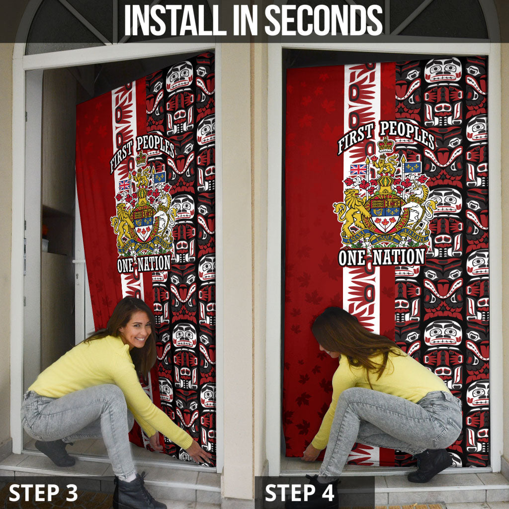 Canada Day Indigenous First Nations Door Cover Tribal Haida Totem Art One Nation