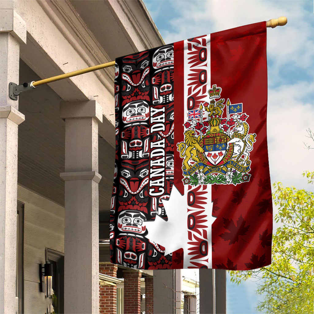 Canada Day Indigenous First Nations Garden Flag Tribal Haida Totem Art One Nation