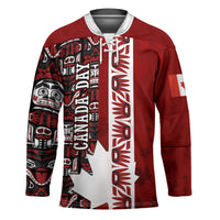 Canada Day Indigenous First Nations Hockey Jersey Tribal Haida Totem Art One Nation