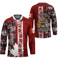 Canada Day Indigenous First Nations Hockey Jersey Tribal Haida Totem Art One Nation