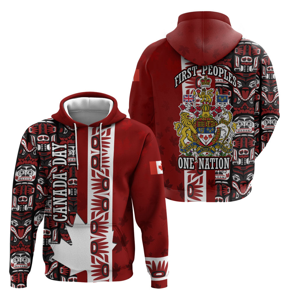 Canada Day Indigenous First Nations Hoodie Tribal Haida Totem Art One Nation