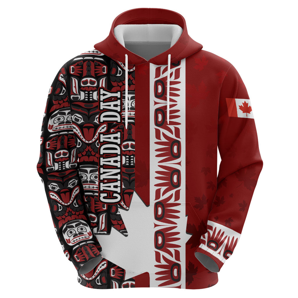 Canada Day Indigenous First Nations Hoodie Tribal Haida Totem Art One Nation