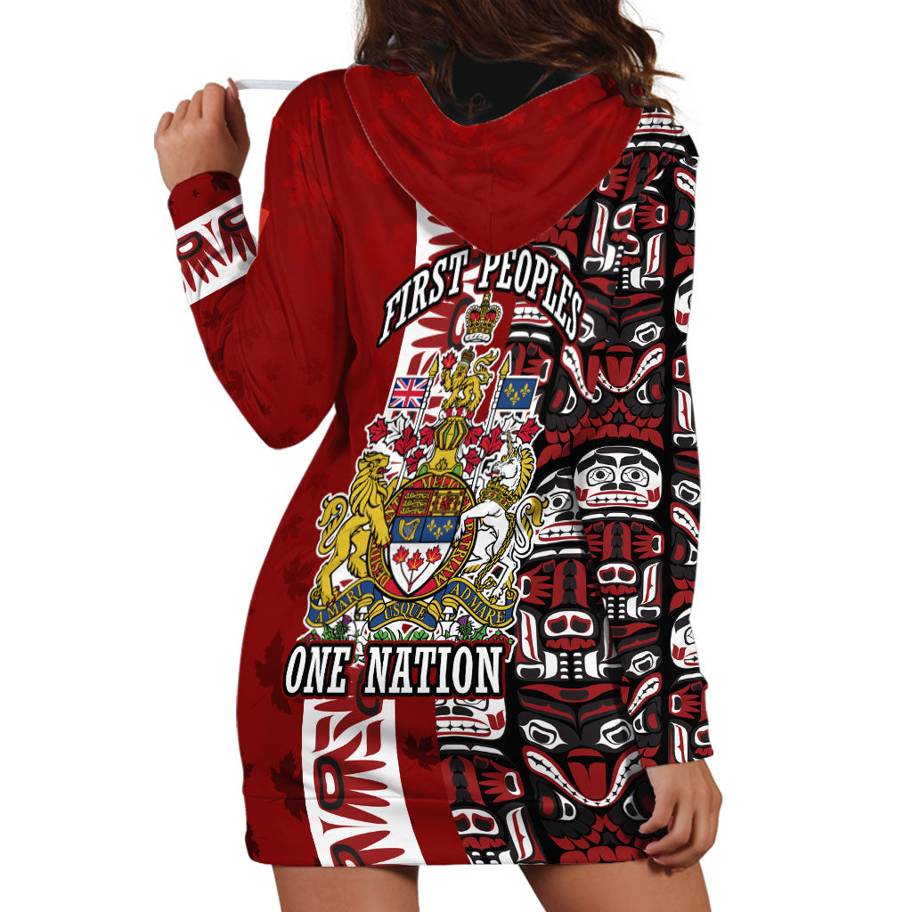 Canada Day Indigenous First Nations Hoodie Dress Tribal Haida Totem Art One Nation