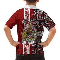 Canada Day Indigenous First Nations Kid Hawaiian Shirt Tribal Haida Totem Art One Nation