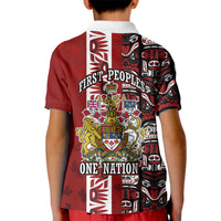 Canada Day Indigenous First Nations Kid Polo Shirt Tribal Haida Totem Art One Nation
