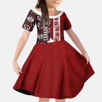 Canada Day Indigenous First Nations Kid Short Sleeve Dress Tribal Haida Totem Art One Nation